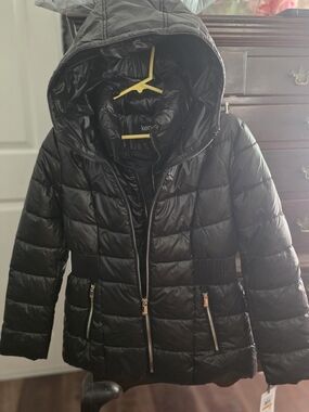 Kensie Black Quilted Puffer Jacket
